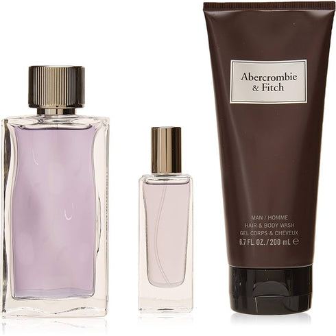 Abercrombie & Fitch First Instinct Gift Set 100ml EDT + 15ml EDT + 200ml Hair & Body Wash