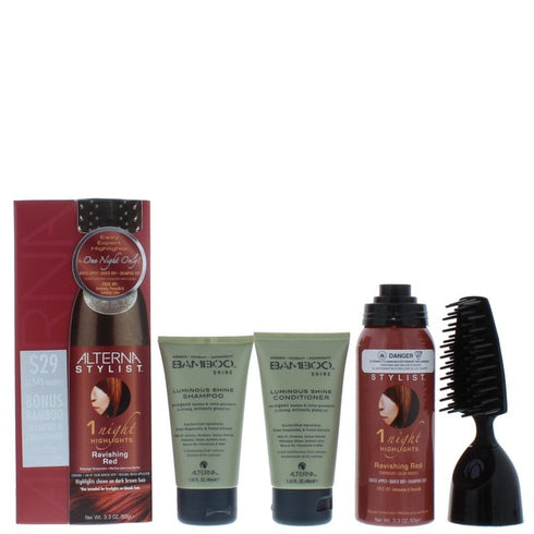 Alterna Stylist Gift Set 90ml 1 Night Highlights in Ravish Red + 40ml Bamboo Shine Conditioner + 40ml Bamboo Shine Shampoo