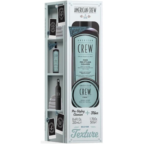 American Crew Fiber Duo Gift Set 250ml Pre-Styling Cleanser + 50g Fiber