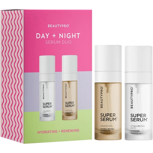 Beauty Pro Day + Night Serum Duo - HYALURONIC ACID Daily Serum 50ml + NEW BAKUCHIOL Daily Serum 50ml
