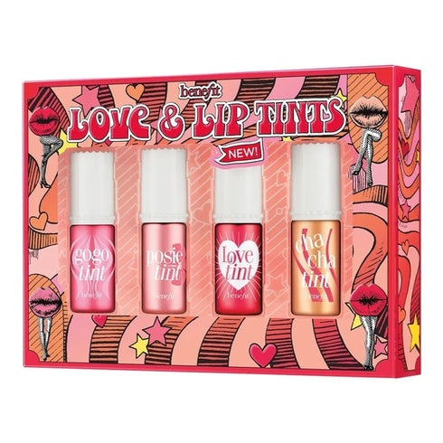 Benefit Lip Tints To Love Gift Set 6ml Cha Cha Tint Mango + 6ml Love Tint Fiery Red + 6ml Benetint Rose
