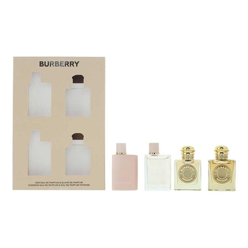 Burberry Her Gift Set: Her EDP 5ml - Her Elixir EDP Intense 5ml - Goddess EDP 5ml - Goddess EDP Intense 5ml