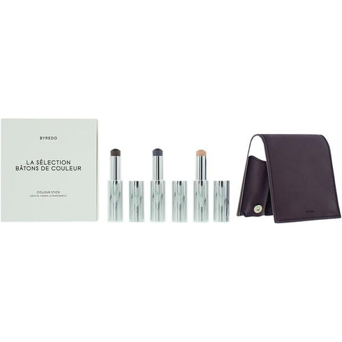 Byredo Dark Plum Colour Stick Gift Set 3g Solar Flare + 3g Flower Play + 3g Kumato + Leather Pouch