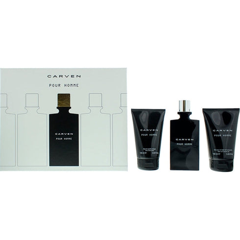 Carven Pour Homme Gift Set 100ml EDT + 100ml Aftershave Balm + 100ml Shower Gel