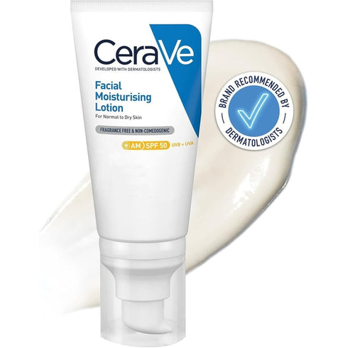 CeraVe AM Facial Moisturising Lotion SPF50 52ml - Normal to Dry Skin