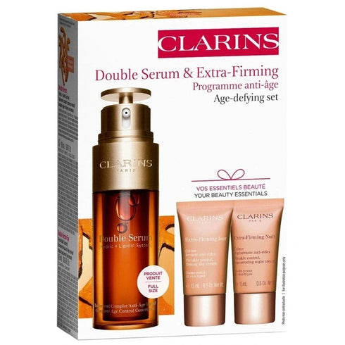 Clarins Double Serum Gift Set 50ml Double Serum + 15ml Extra Firming Energy + 15ml Extra Firming Nuit + 0.9ml Double Serum Eye