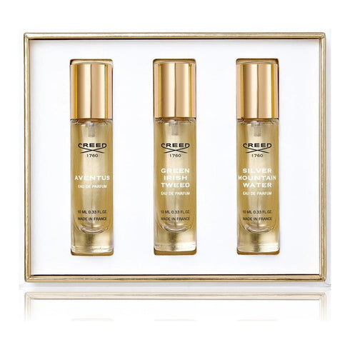 Creed Men Gift Set 10ml Aventus EDP + 10ml Green Irish Tweed EDP + 10ml Silver Mountain Water EDP