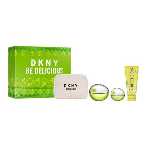 DKNY Be Delicious Gift Set 100ml EDP + 15ml EDP + 100ml Body Lotion + Pouch
