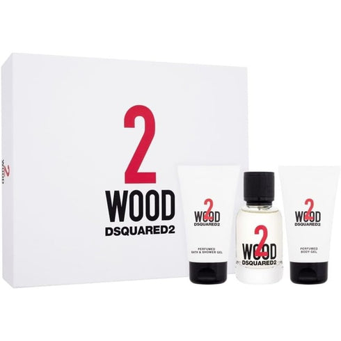 DSquared² 2 Wood Gift Set 50ml EDT + 50ml Shower Gel + 50ml Body Lotion