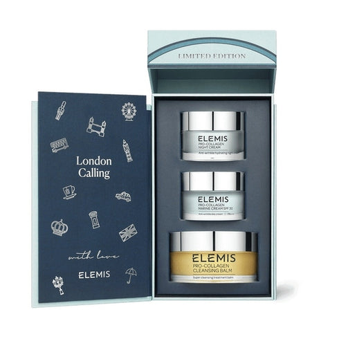 Elemis Pro-Collagen Celebration Trio Gift Set 100g Pro-Collagen Cleansing Balm + 30ml Pro-Collagen Marine Cream SPF30 + 30ml Pro-Collagen Night Cream