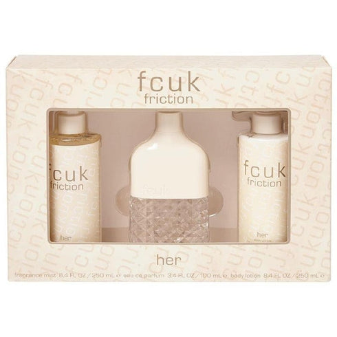 FCUK Friction Her Gift Set 100ml EDT + 250ml Body Lotion + 250ml Fragrance Mist