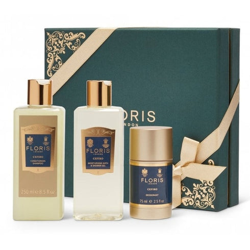 Floris Cefiro Gift Set 250ml Shower Gel + 250ml Shampoo + 75ml Deodorant Stick