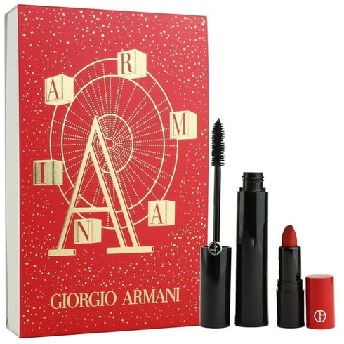 Giorgio Armani Eyes To Kill Gift Set 10ml Mascara + 1.4g Lip Power Lipstick 400