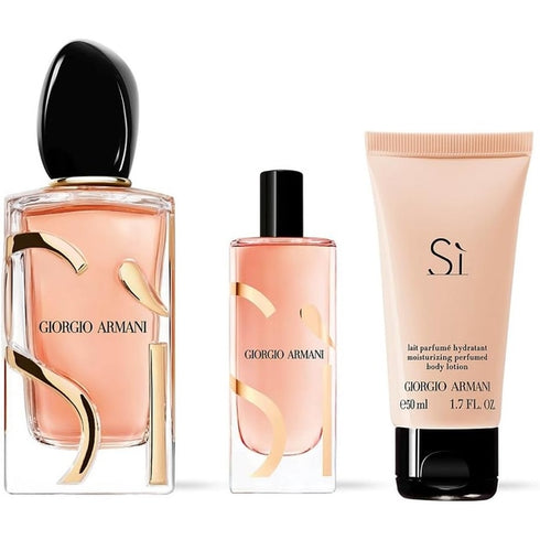 Giorgio Armani SÌ Eau De Parfum Intense Gift Set 100ml EDP + 15ml EDP + 50ml Body Lotion