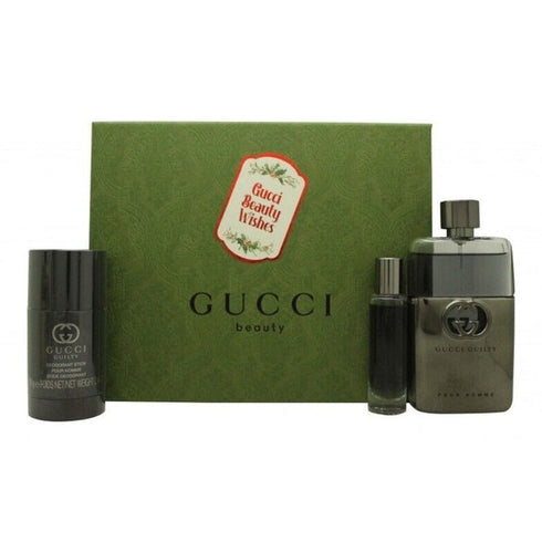 Gucci Guilty Pour Homme Gift Set 90ml EDT + 15ml EDT + 75ml Deodorant Stick