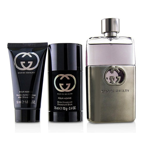 Gucci Guilty Pour Homme Gift Set 90ml EDT Spray + 75ml Deodorant Stick + 50ml Shower Gel