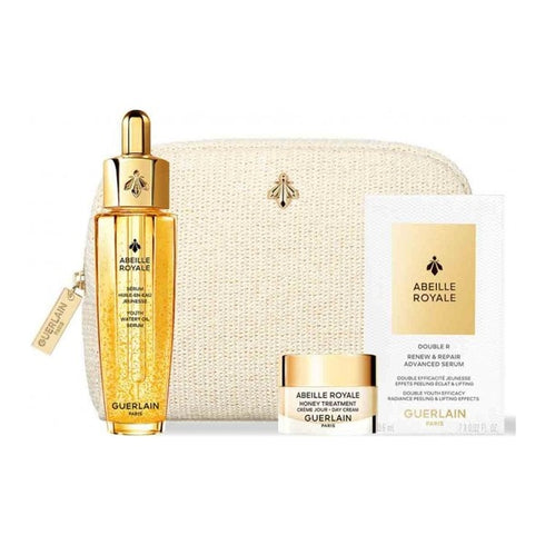 Guerlain Abeille Royale Gift Set: Day Cream 7ml - Oil In Water Serum 30ml - Renew Repair Serum 7 x 0.6g + Case