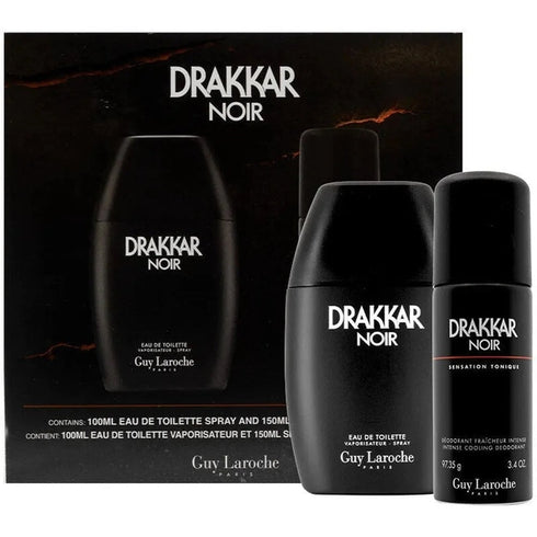 Guy Laroche Drakkar Noir Gift Set 100ml EDT + 150ml Deodorant Spray