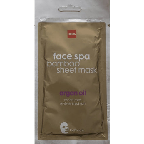 Hema Face Spa Bamboo Sheet Mask With Argan Oil - 1 Mask