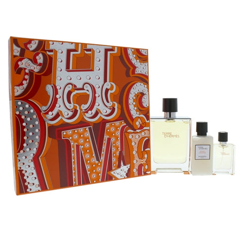 Hermès Terre d'Hermès Gift Set 75ml EDP + 12.5ml EDP + 40ml Aftershave Balm