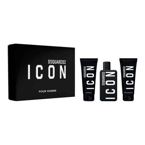 DSquared² Icon Pour Homme Gift Set 100ml EDP + 100ml Shower Gel + 100ml Aftershave Balm