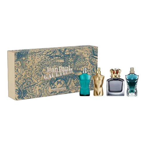 Jean Paul Gaultier Miniatures for Him Gift Set 7ml Le Male EDT + 7ml Le Beau EDT + 7ml Scandal Pour Homme EDT + 7ml Le Male Elixir EDP