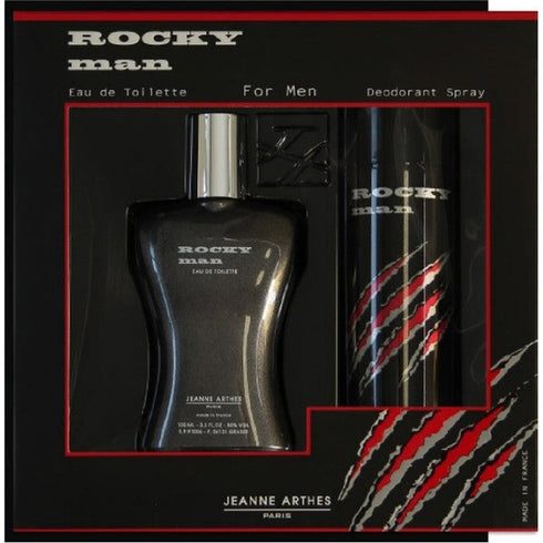 Jeanne Arthes Rocky Man Gift Set 100ml EDT + 200ml Deodorant Spray
