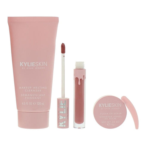 Kylie By Kylie Jenner Kylie Skin Gift Set 120ml Cleanser + 10g Lip Scrub + 3ml Liquid Lipstick