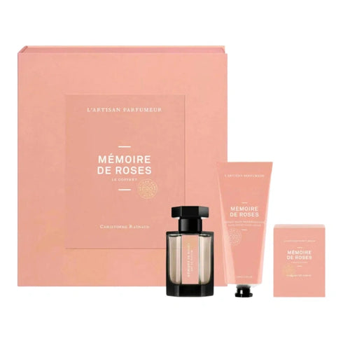 L'Artisan Parfumeur Mémoire de Roses Gift Set: EDP Spray 50ml + Soap 25g + Hand Cream 65ml