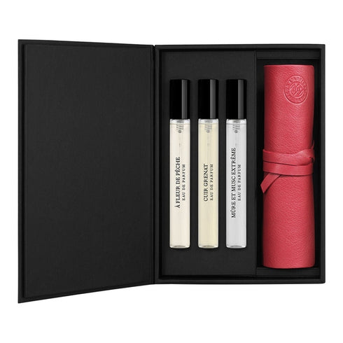 L'Artisan Parfumeur Travelset EDT Spray 10ml x 3 -Pass D'Enfer + Un Air De Bretagne+ Memoire De Roses with Leather Pouch