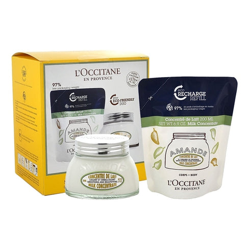 L'Occitane Almond Duo 200ml Milk Concentrate + 200ml Milk Concentrate Refill