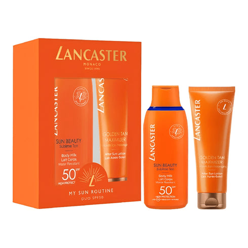 Lancaster My Sun Routine Gift Set - Sun Beauty Sublime Tan SPF 50 Body Milk 175ml + Golden Tan Maximizer After Sun Lotion 125ml