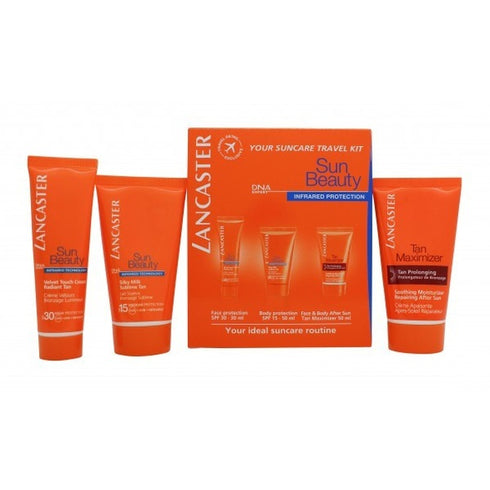 Lancaster Sun Beauty Gift Set 50ml Sun Beauty Body Milk SPF30 + 50ml After Sun Golden Maximiser + 30ml Sun Beauty Face Cream SPF30