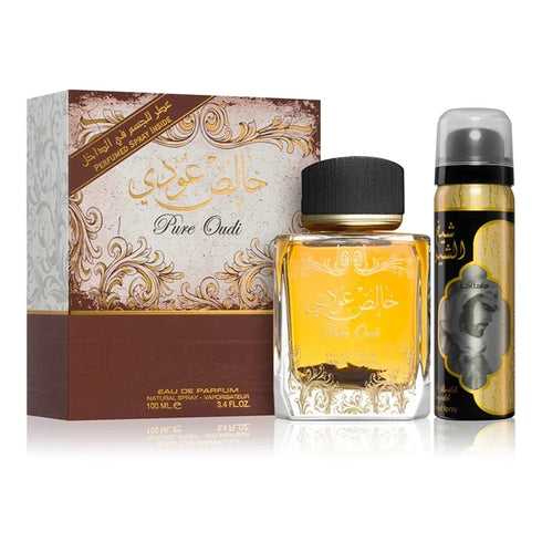 Lattafa Perfumes Pure Oudi Gift Set 100ml EDP + 50ml Deodorant Spray