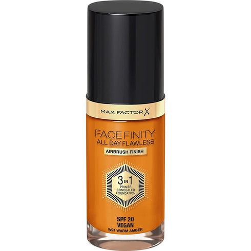 Max Factor Facefinity All Day Flawless 3 in 1 Foundation SPF20 30ml - W91 Warm Amber