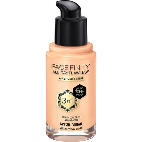Max Factor Facefinity All Day Flawless 3 in 1 Foundation 30ml - 33 Crystal Beige