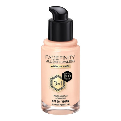 Max Factor Facefinity All Day Flawless 3 in 1 Foundation SPF20 30ml - 10 Fair Porcelain