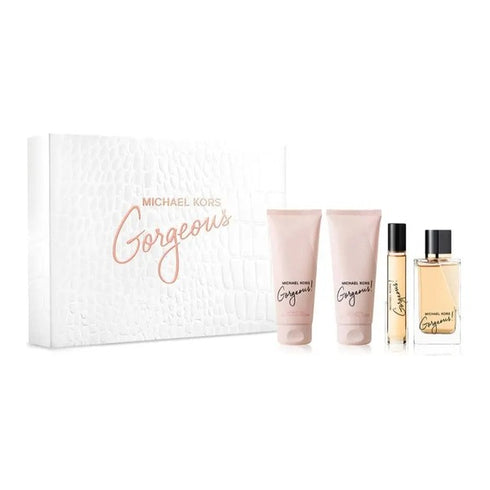 Michael Kors Gorgeous! Gift Set 100ml EDP + 100ml Body Lotion + 100ml Shower Gel + 10ml EDP