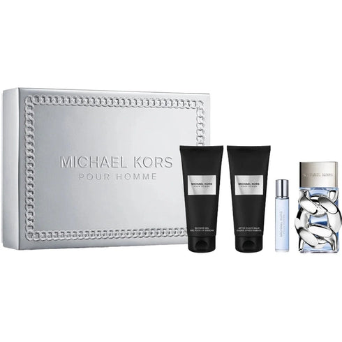 Michael Kors Pour Homme Gift Set 100ml EDP + 100ml Shower Gel + 100ml Aftershave Balm + 10ml EDP