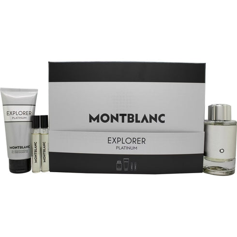 Mont Blanc Explorer Platinum Gift Set 100ml EDP + 100ml Shower Gel +2x 7.5ml EDP