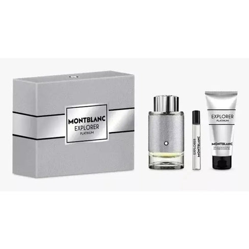 Mont Blanc Explorer Platinum Gift Set 100ml EDP + 100ml Shower Gel + 7.5ml EDP