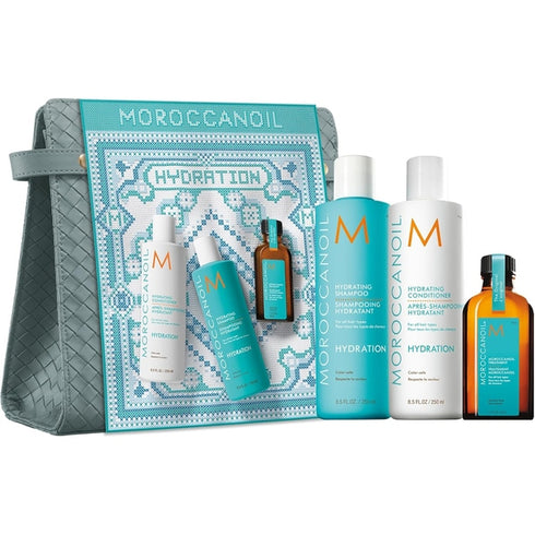 Moroccanoil Hydrating Gift Set 250ml Shampoo + 250ml Conditioner + 50ml Treatment + Bag