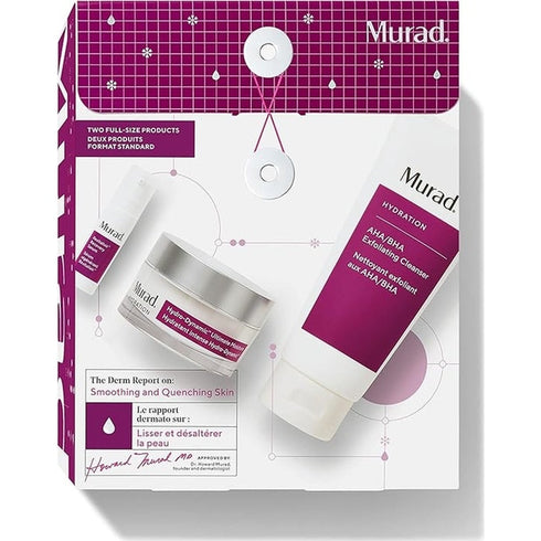 Murad The Derm Report Smoothing & Quenching Skin Set 200ml Exfoliating Cleanser + 5ml Recovery Serum + 50ml Moisturizer