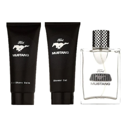 Mustang Black Gift Set 100ml EDT + 100ml Aftershave Balm + 100ml Body Wash