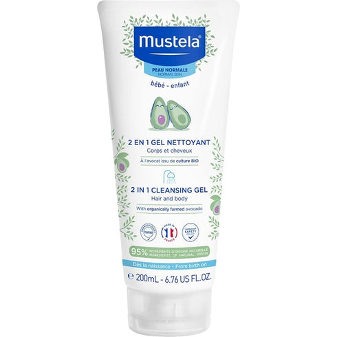 Mustela Bebe 2 in 1 Cleansing Hair And Body Gel 200ml