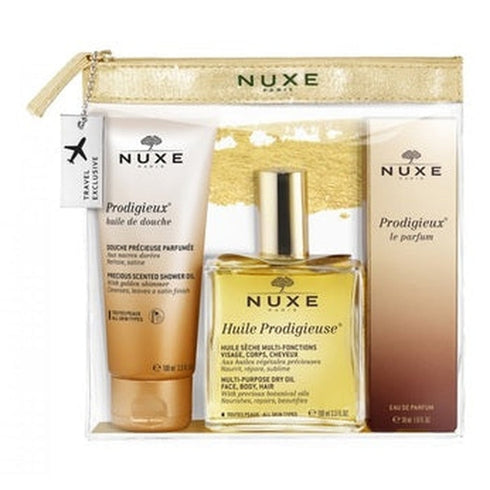 Nuxe Prodigieux Travel Exclusive Gift Set 100ml Shower Oil + 100ml Dry Oil + 30ml EDP