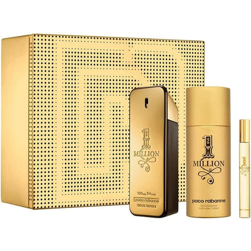 Paco Rabanne 1 Million Gift Set 100ml EDT + 150ml Deodorant Spray + 10ml EDT