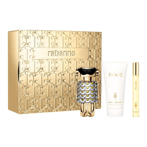 Paco Rabanne Fame Parfum Gift Set 50ml Parfum + 75ml Body Lotion + 10ml Travel Spray