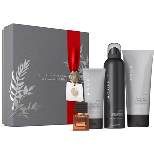 Rituals Homme Gift Set 200ml Shower Foam + 200ml Shampoo & Body Wash + 70ml Body Lotion + 15ml L?Essentiel EDP