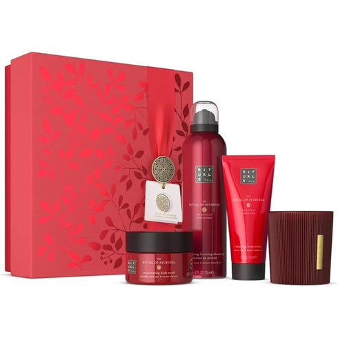 Rituals The Ritual of Ayurveda Gift Set 100ml Body Cream + 125g Body Scrub + 200ml Foaming Shower Gel + Candle 140g